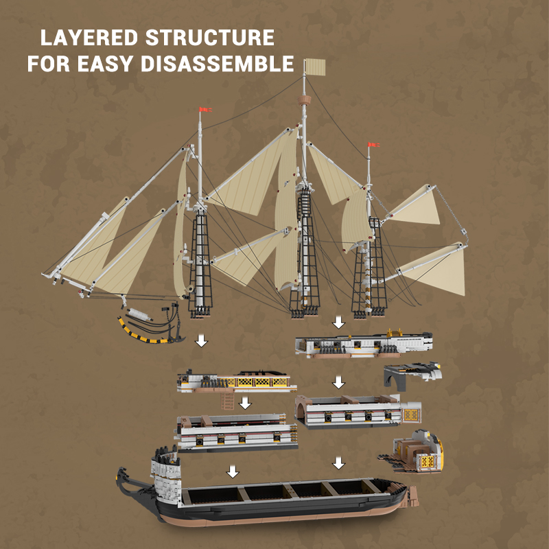 Reobrix 66048 Endeavour Sailing Ship - YWOBB