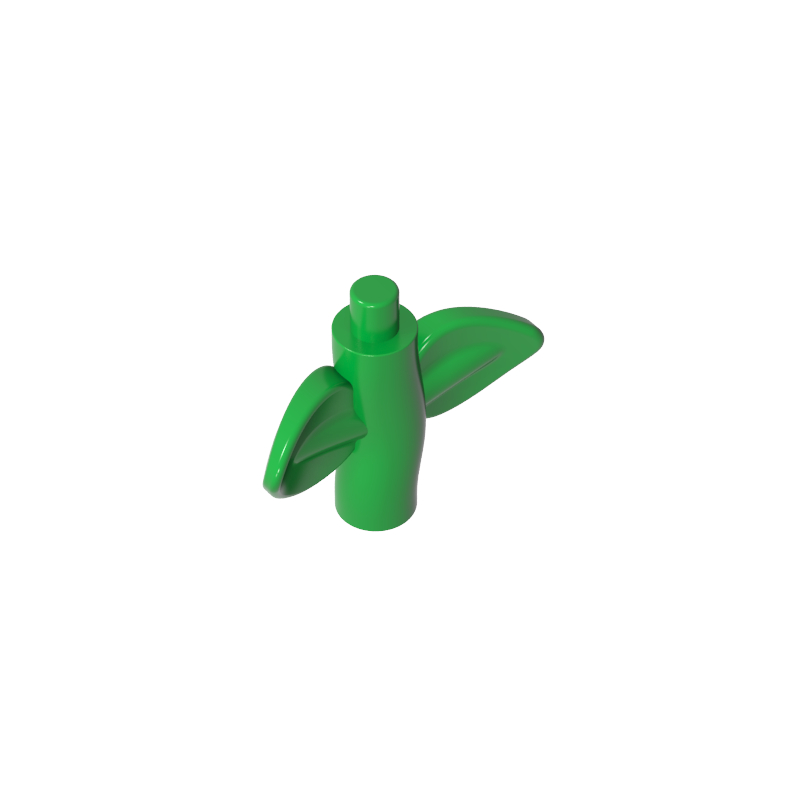 GOBRICKS GDS-90529 Plant Stem Stalk with Bar Bar Holder and 2 Leaves - YWOBB