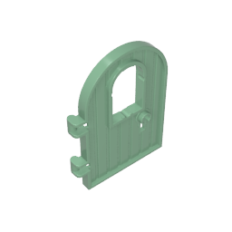 GOBRICKS GDS-M193 Door 4 x 6 Round Top with Window and Keyhole Reinforced Edge - YWOBB