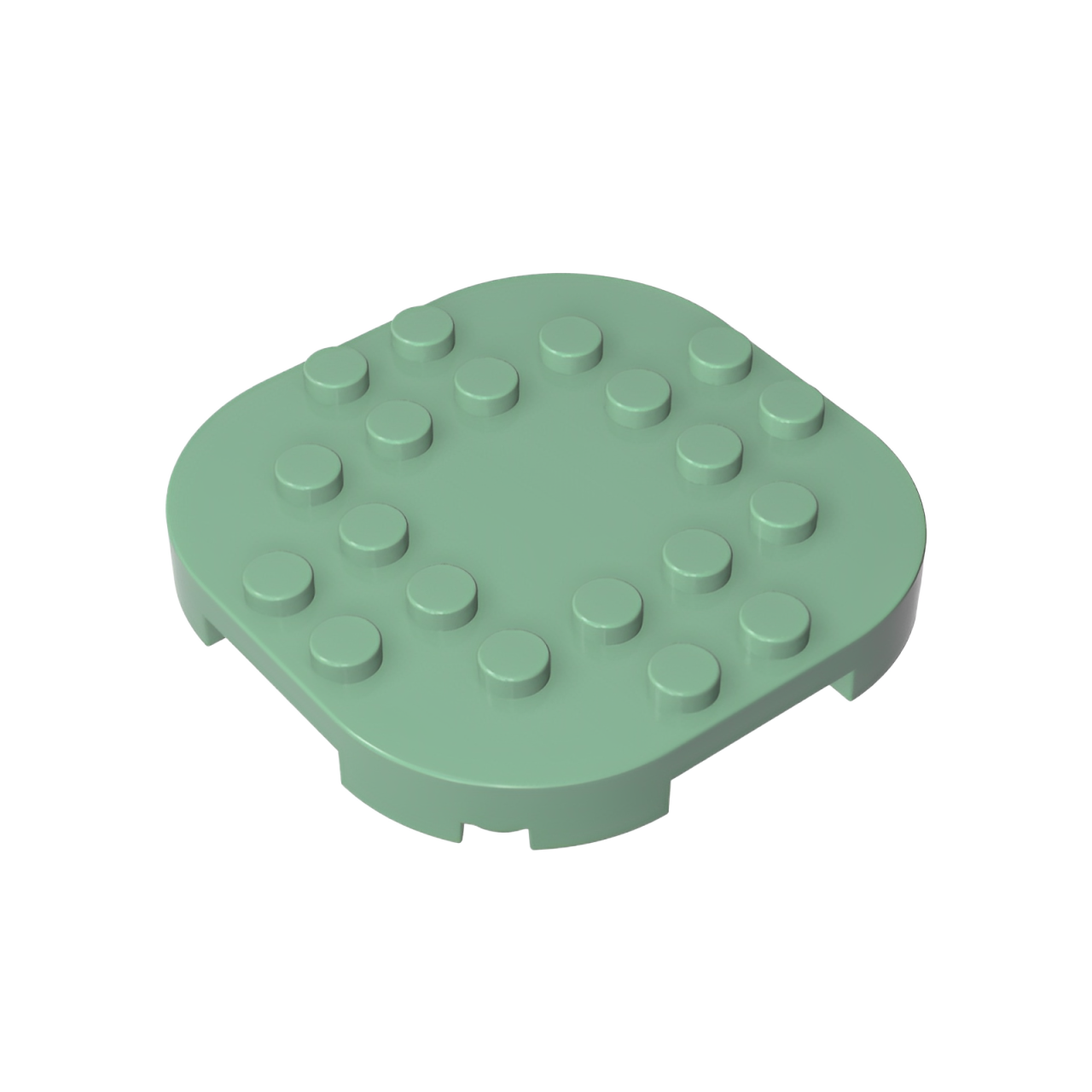 GOBRICKS GDS-90348 Plate Modified 6 x 6 with Rounded Corners and 4 Feet - YWOBB