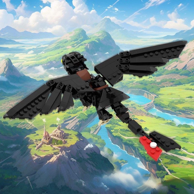 GOBRICKS MOC 212828 How to Train Your Dragon Toothless - YWOBB
