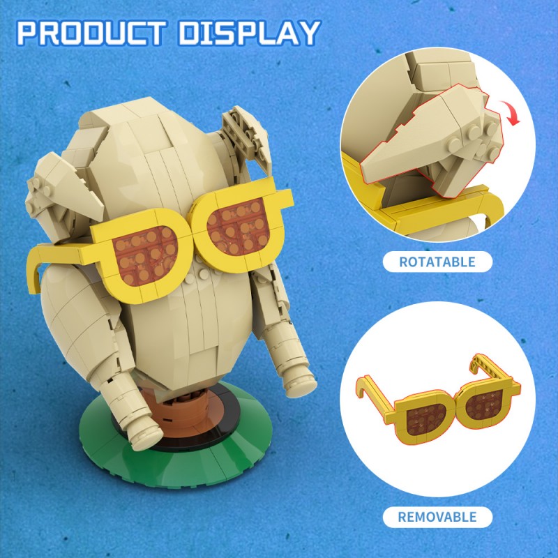 GOBRICKS MOC A2145 friends turkey head - YWOBB