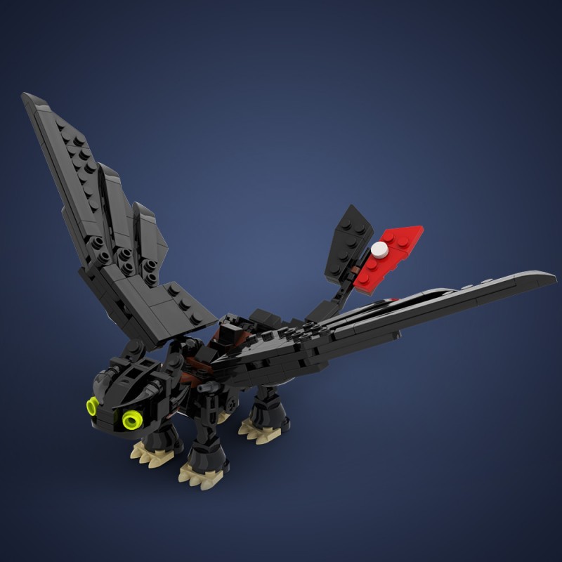 GOBRICKS MOC 212828 How to Train Your Dragon Toothless - YWOBB