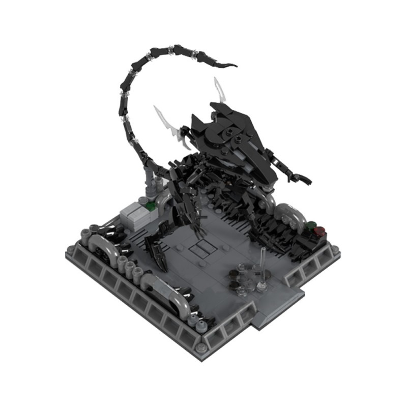 GOBRICKS MOC 199999 Aliens Micro Diorama Series : Xenomorph Queen - YWOBB