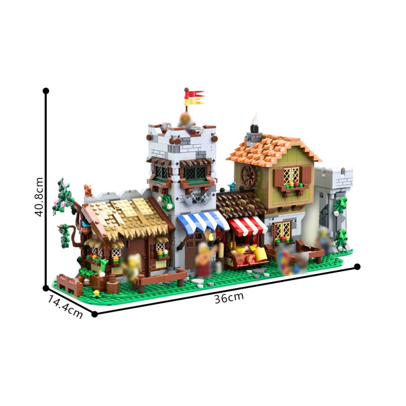 GOBRICKS MOC 187250 Medieval Town Square - Alternate Build - YWOBB