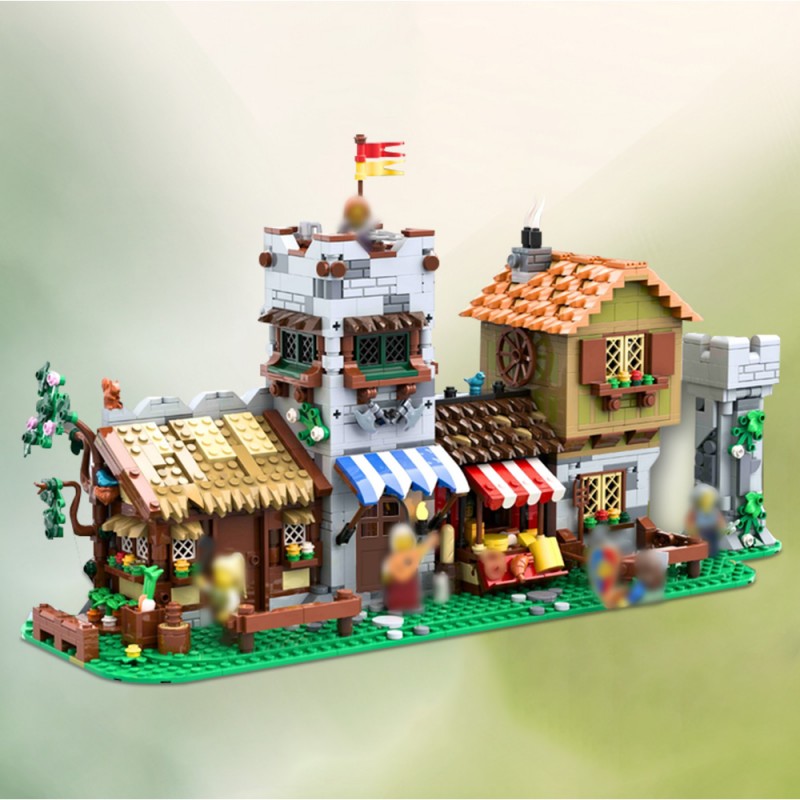 GOBRICKS MOC 187250 Medieval Town Square - Alternate Build - YWOBB