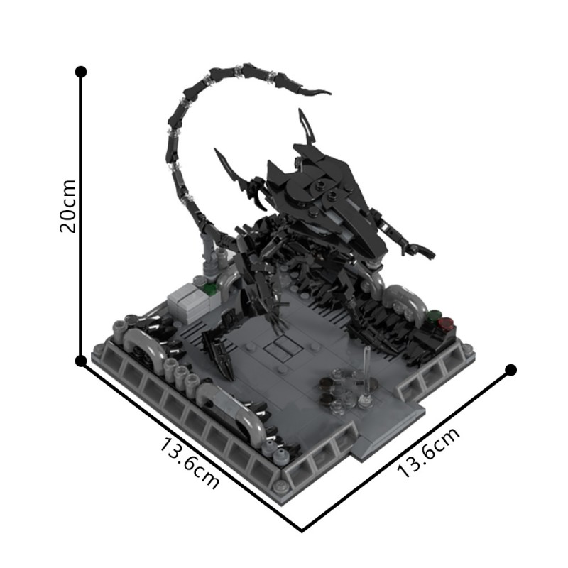GOBRICKS MOC 199999 Aliens Micro Diorama Series : Xenomorph Queen - YWOBB