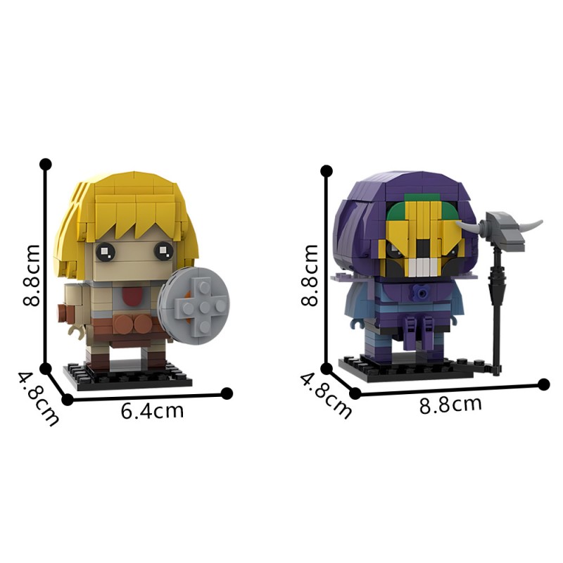GOBRICKS MOC 201373 He-Man & Skeletor (Masters of the Universe) Brickheadz - YWOBB