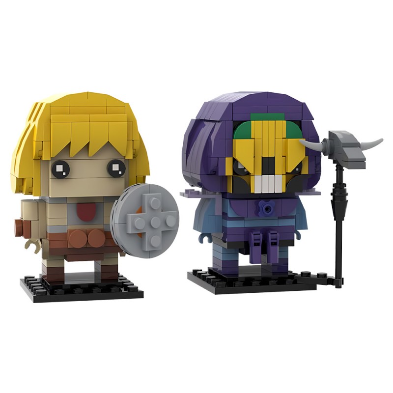 GOBRICKS MOC 201373 He-Man & Skeletor (Masters of the Universe) Brickheadz - YWOBB