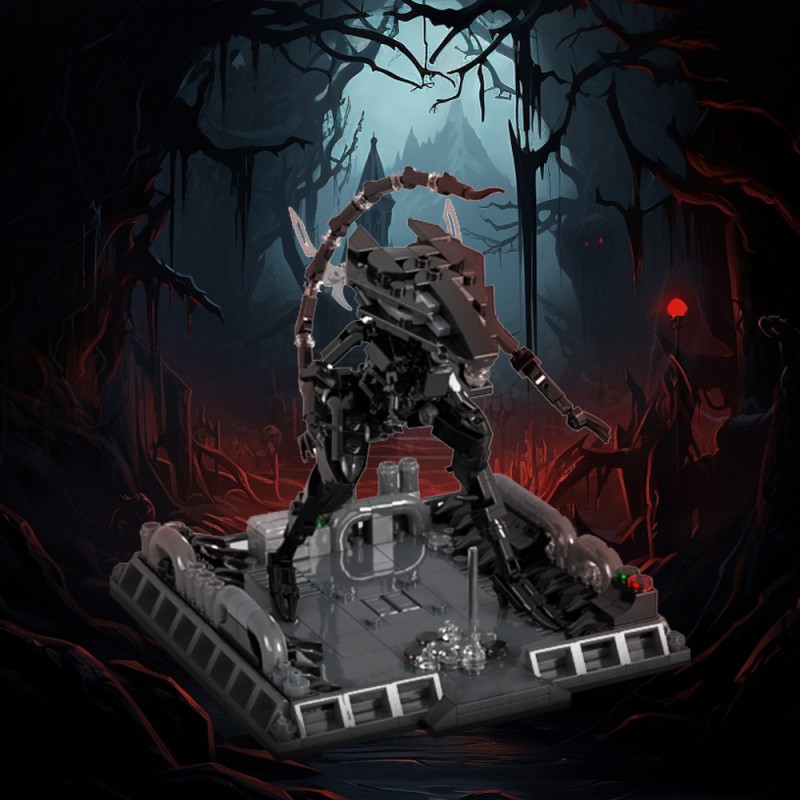 GOBRICKS MOC 199999 Aliens Micro Diorama Series : Xenomorph Queen - YWOBB