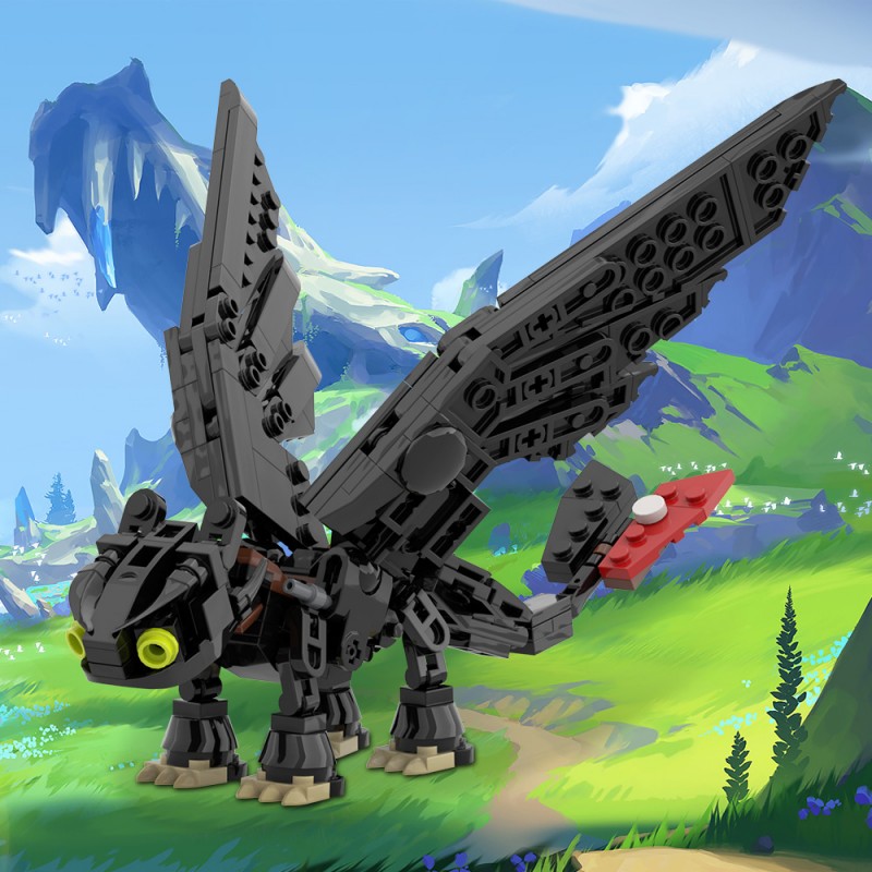 GOBRICKS MOC 212828 How to Train Your Dragon Toothless - YWOBB