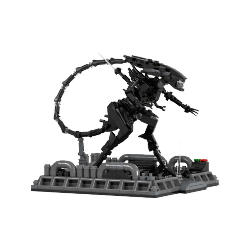 GOBRICKS MOC 199999 Aliens Micro Diorama Series : Xenomorph Queen - YWOBB
