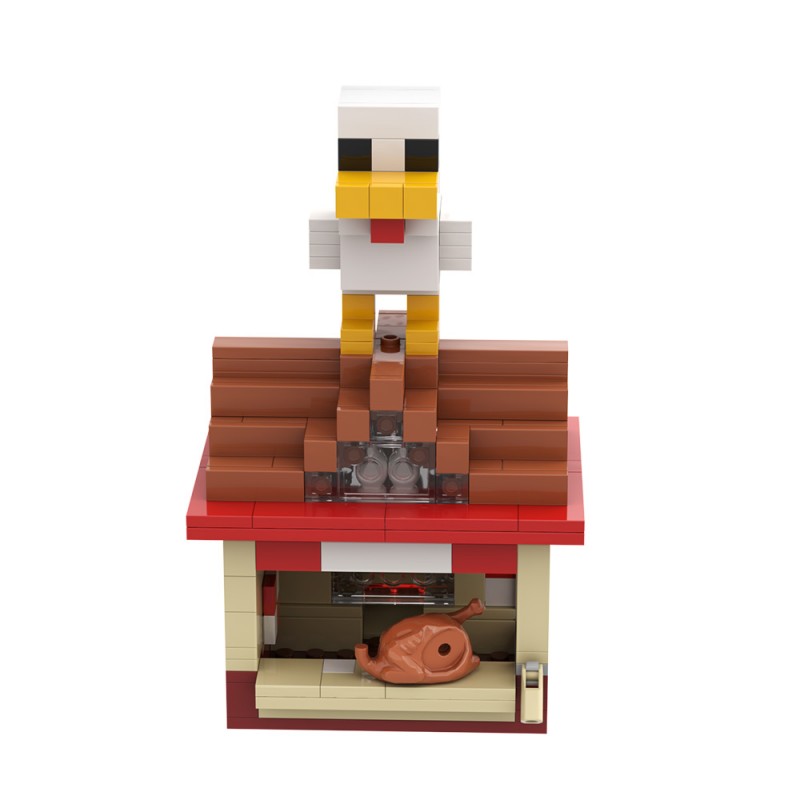 GOBRICKS MOC A2159Y02 My World—Lava Chicken - YWOBB