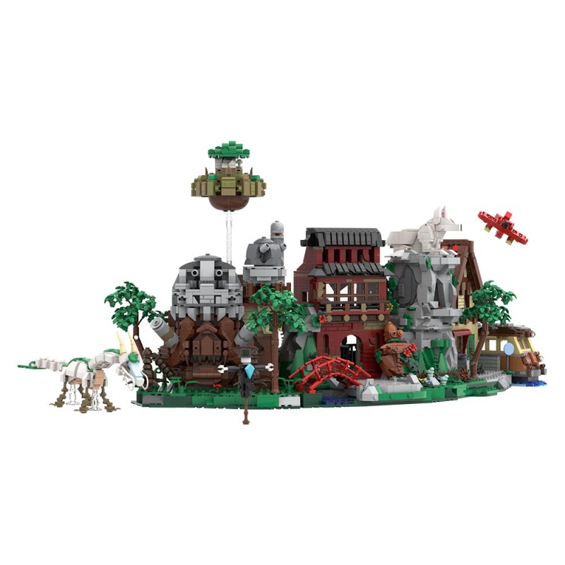 GOBRICKS MOC A2148 Hayao Miyazaki's animation scene collection - YWOBB