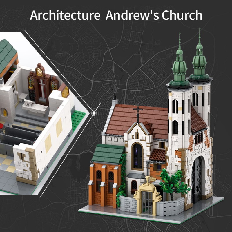 GOBRICKS MOC 124447 Andrew's Church - YWOBB