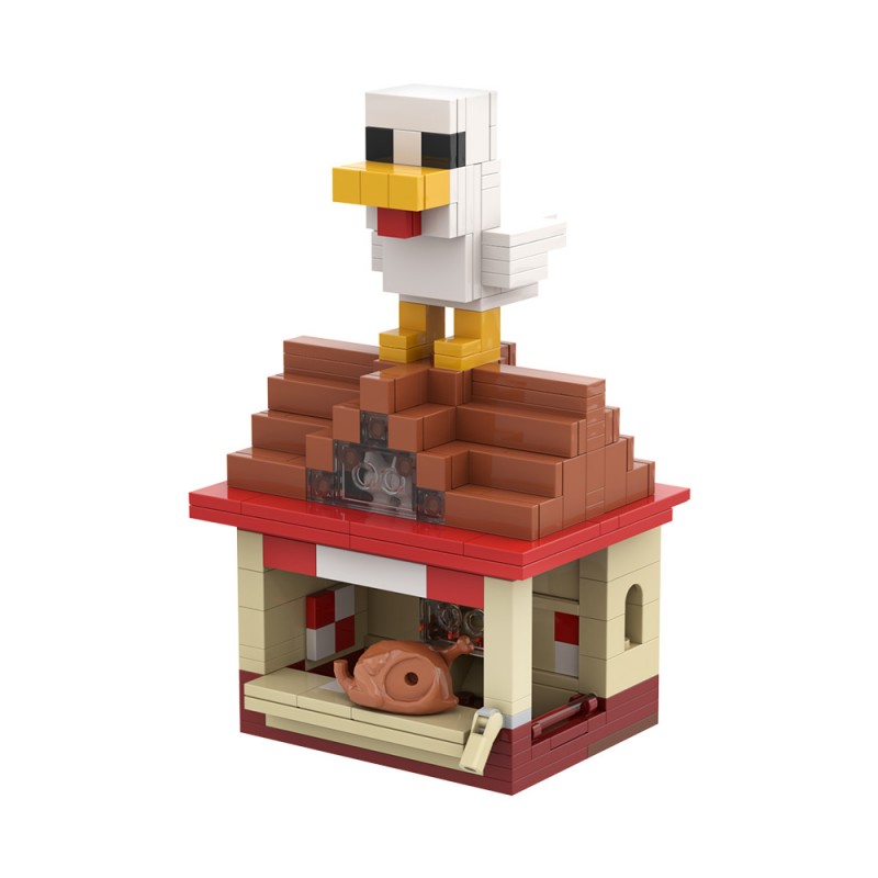 GOBRICKS MOC A2159Y02 My World—Lava Chicken - YWOBB