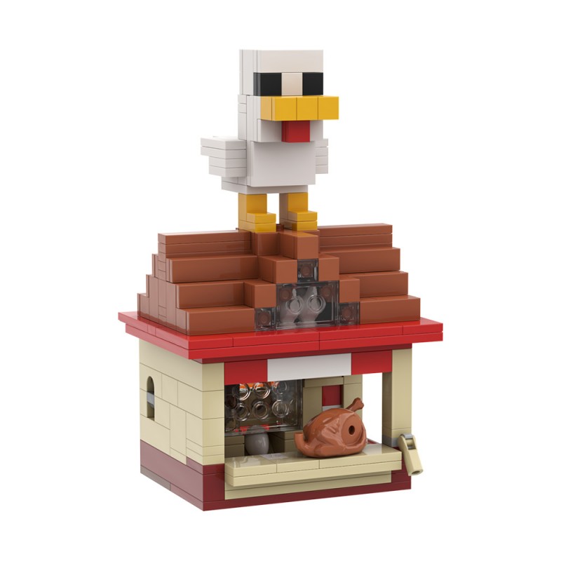 GOBRICKS MOC A2159Y02 My World—Lava Chicken - YWOBB