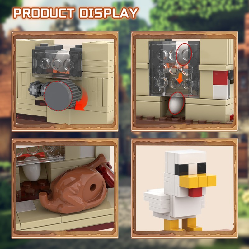 GOBRICKS MOC A2159Y02 My World—Lava Chicken - YWOBB
