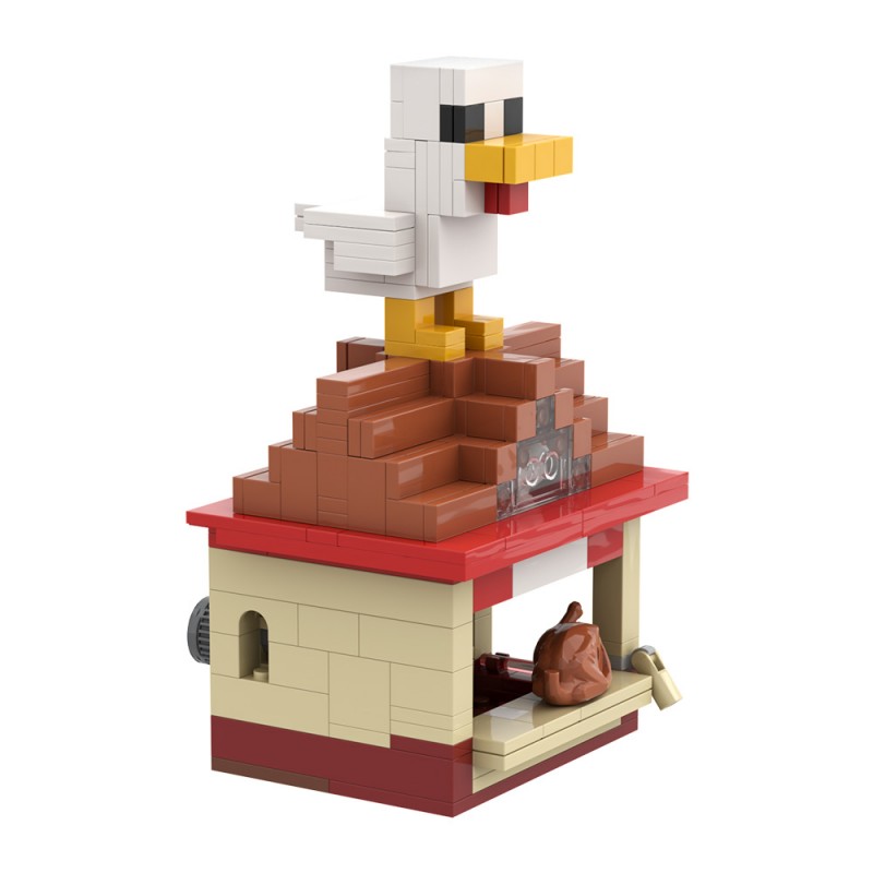 GOBRICKS MOC A2159Y02 My World—Lava Chicken - YWOBB