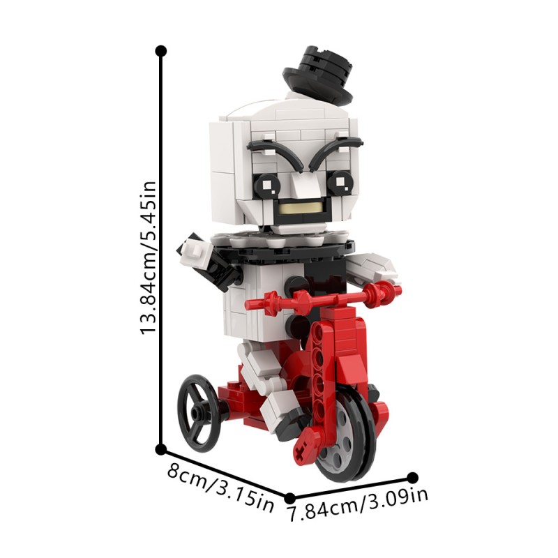 GOBRICKS MOC A2150 Art the Clown-Bicycle clown - YWOBB