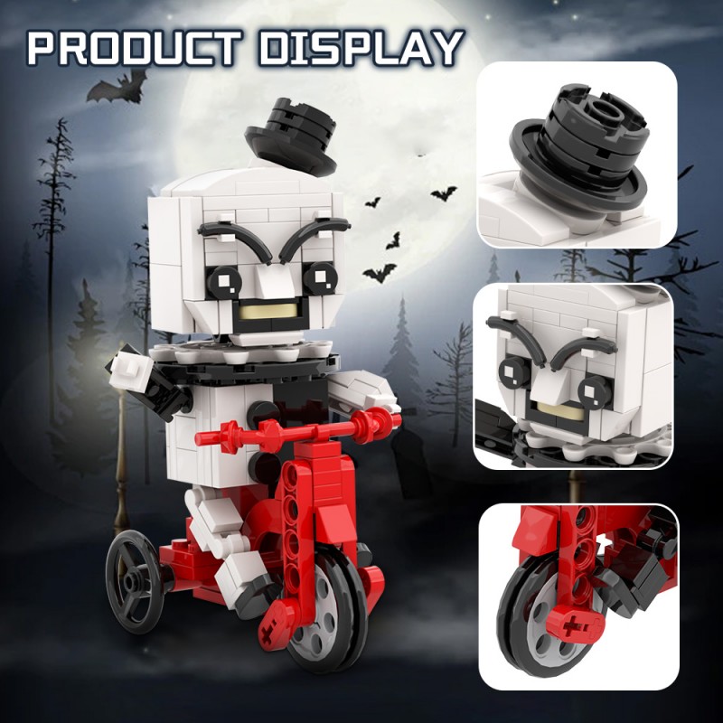 GOBRICKS MOC A2150 Art the Clown-Bicycle clown - YWOBB