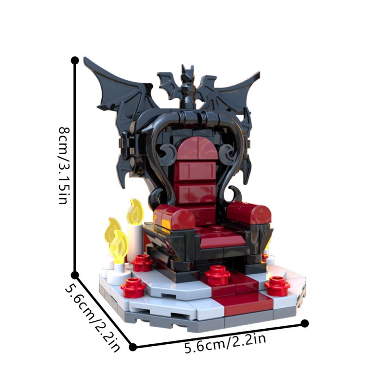 GOBRICKS MOC 198684 Vampire Throne MOC - Halloween Medieval DnD scenery props - YWOBB