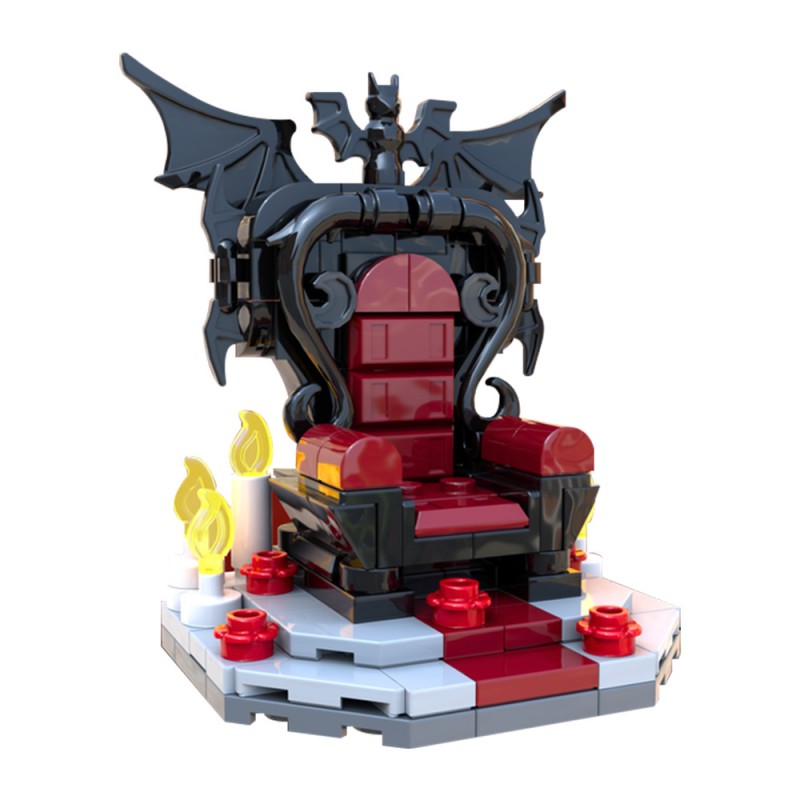 GOBRICKS MOC 198684 Vampire Throne MOC - Halloween Medieval DnD scenery props - YWOBB