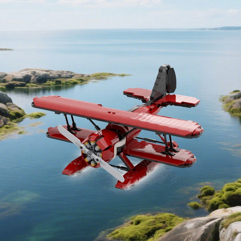 GOBRICKS MOC A2285 Acrobatic seaplane - YWOBB