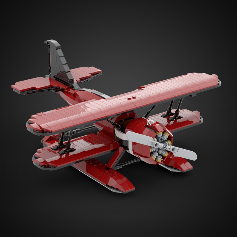 GOBRICKS MOC A2285 Acrobatic seaplane - YWOBB