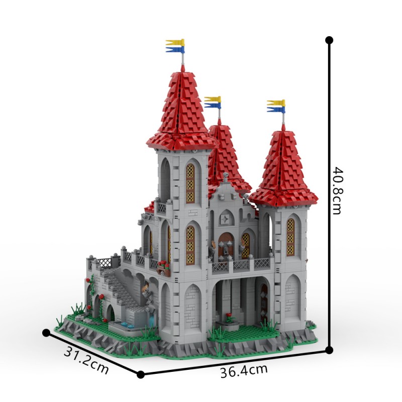 GOBRICKS MOC 218664 Black Knights Rose Castle - YWOBB