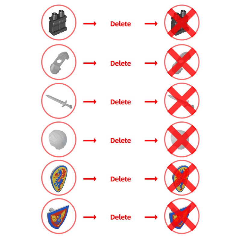 GOBRICKS MOC 218664 Black Knights Rose Castle - YWOBB