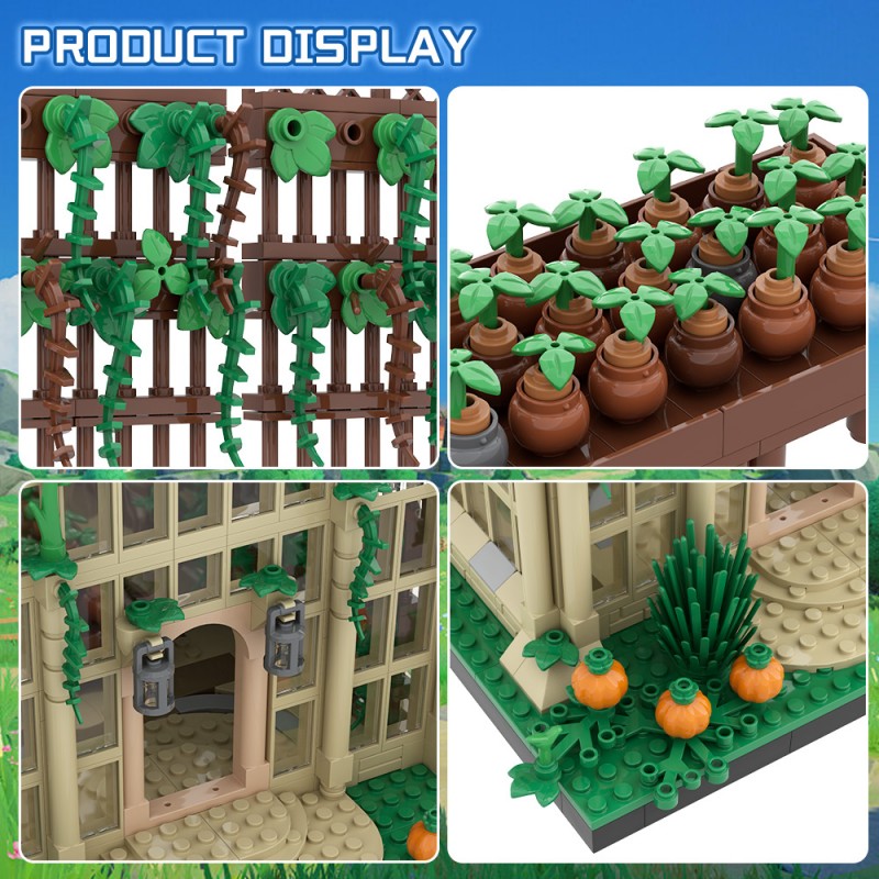 GOBRICKS MOC A2278 Herbology Greenhouse - YWOBB