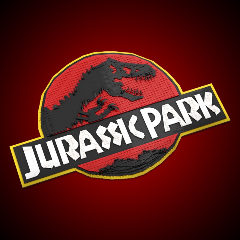 GOBRICKS MOC 211353 Jurassic Park Logo Wall Display - YWOBB