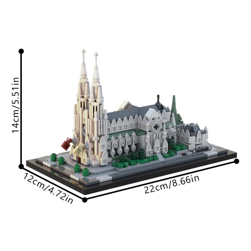 GOBRICKS MOC 214496 St. Patrick's Cathedral 1:800 - YWOBB