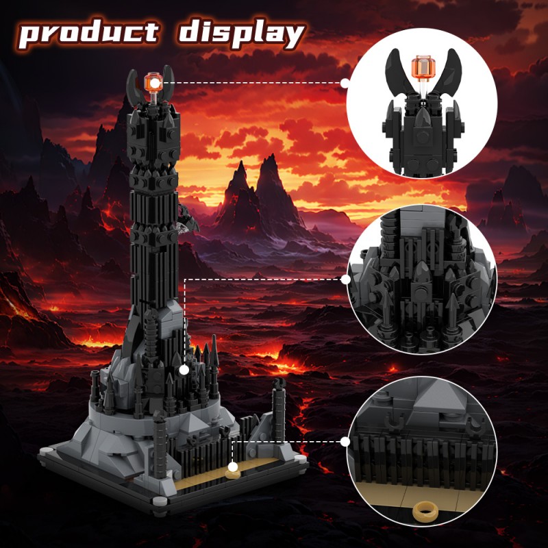 GOBRICKS MOC A2130 The Lord of the Rings -Barad Dur - YWOBB