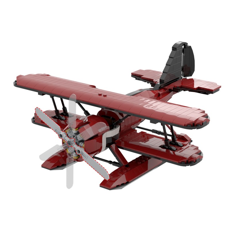 GOBRICKS MOC A2285 Acrobatic seaplane - YWOBB