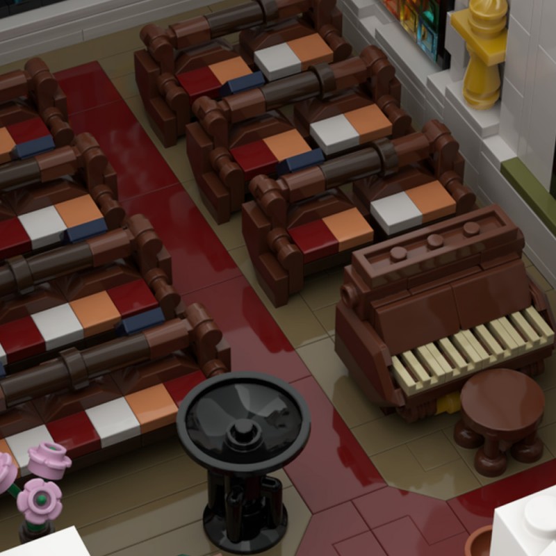 GOBRICKS MOC 181146 Western Church - Valentine Red Dead Redemption 2 - YWOBB