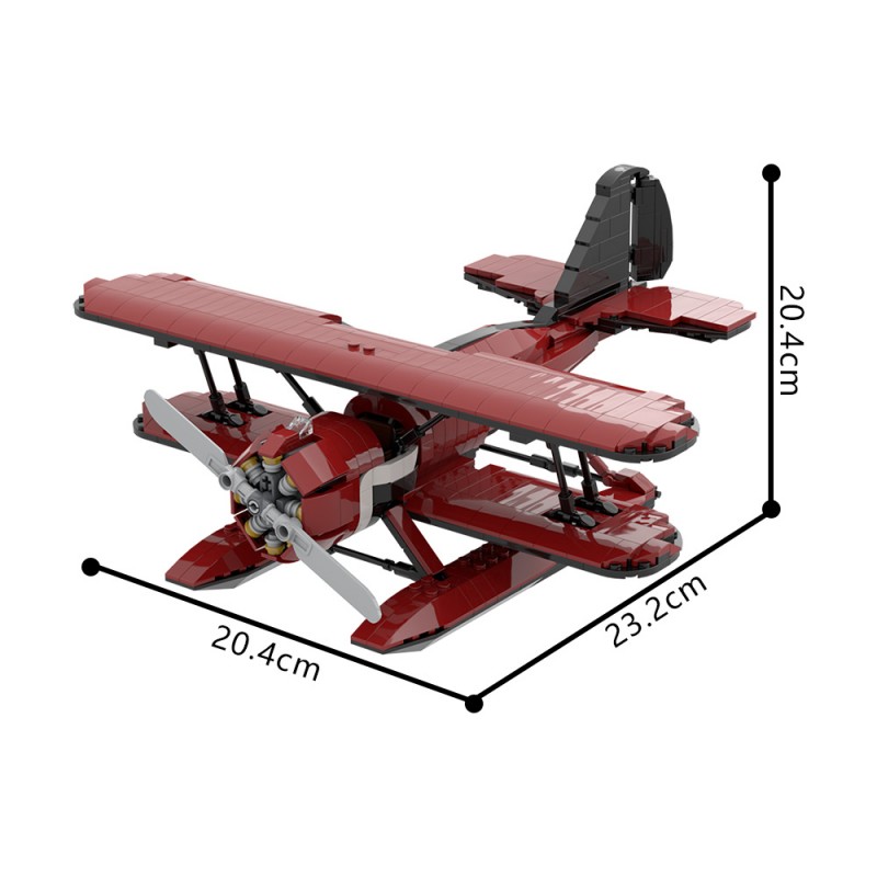 GOBRICKS MOC A2285 Acrobatic seaplane - YWOBB