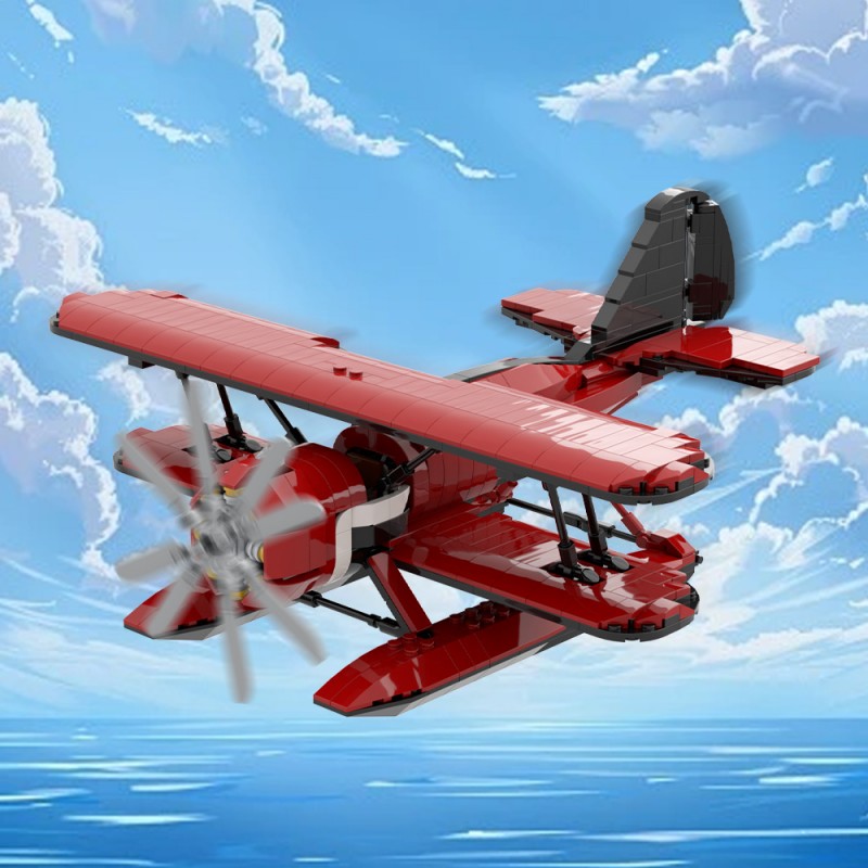 GOBRICKS MOC A2285 Acrobatic seaplane - YWOBB