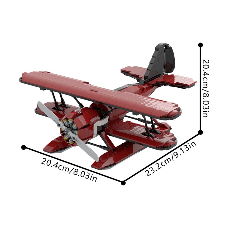 GOBRICKS MOC A2285 Acrobatic seaplane - YWOBB