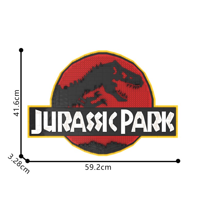 GOBRICKS MOC 211353 Jurassic Park Logo Wall Display - YWOBB