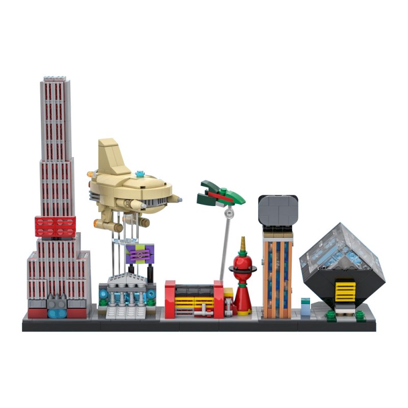GOBRICKS MOC 85403 Futurama skyline - YWOBB