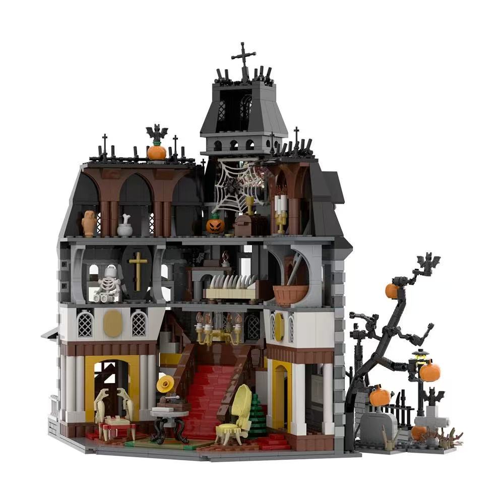 GOBRICKS MOC S0013 The Addams Family-Halloween-haunted house - YWOBB