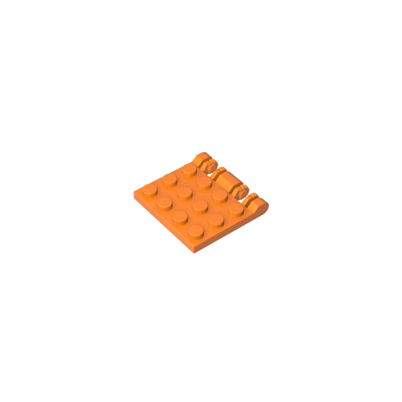 GOBRICKS GDS-1132 Hinge Plate 3 x 4 Locking Dual 2 Finger, 9 Teeth - YWOBB