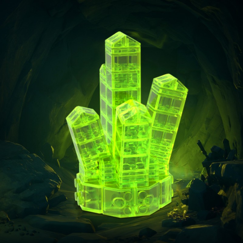 GOBRICKS MOC A1882Y01-A1882Y03 Crystal-Neon Green - YWOBB