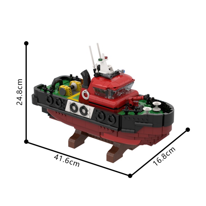 GOBRICKS MOC 203139 Harbour Tugboat - YWOBB