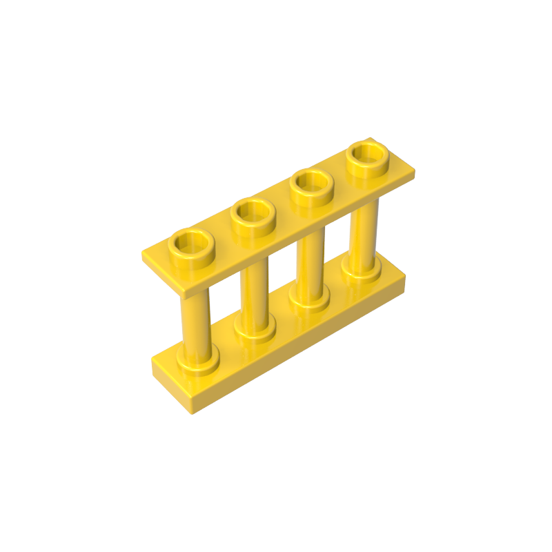GOBRICKS GDS-789 Fence 1 x 4 x 2 Spindled with 4 Studs - YWOBB