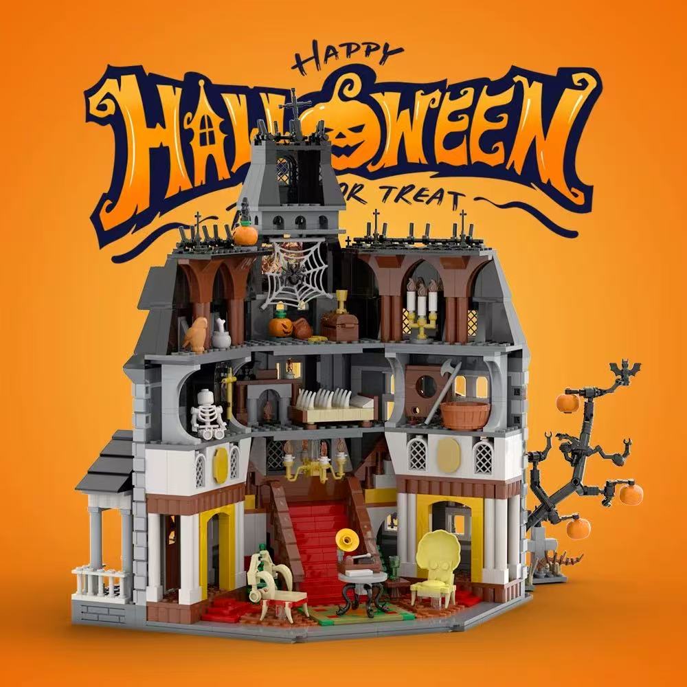 GOBRICKS MOC S0013 The Addams Family-Halloween-haunted house - YWOBB