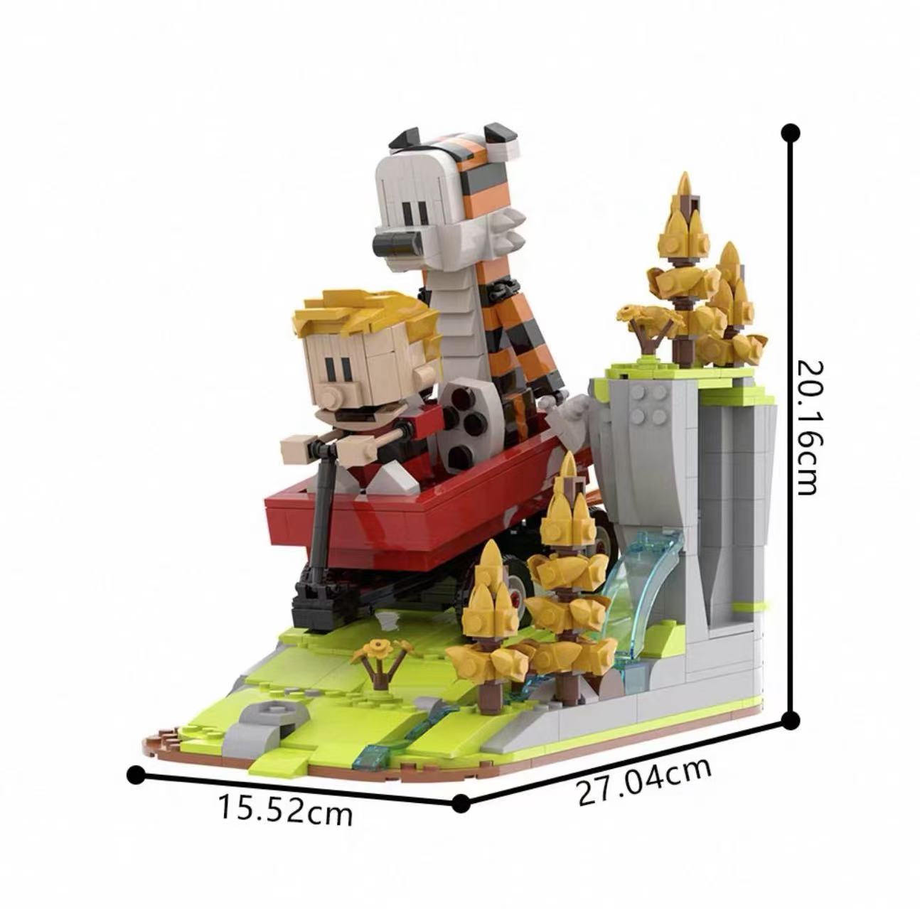 GOBRICKS MOC S0029 Calvin and Hobbes-Tiger Jump Hillside Base Edition - YWOBB