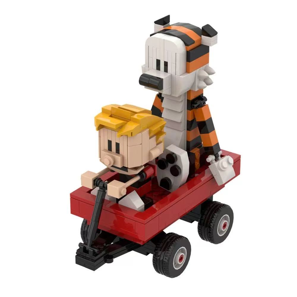 GOBRICKS MOC S0029 Calvin and Hobbes-Tiger Jump Hillside Base Edition - YWOBB